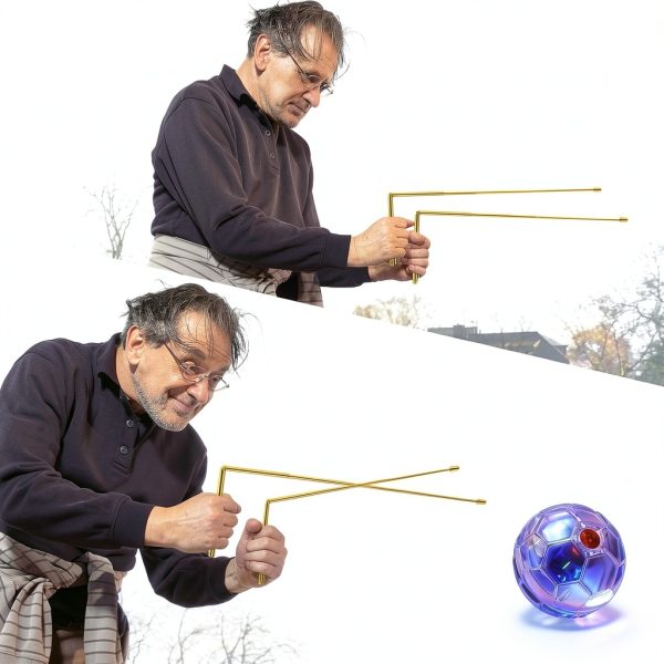 4 Pcs Ghost Hunting Dowsing Rods Copper Set Pen Shaped Gold Spirit Rods Water Divining Rods with Paranormal Dowsing Pendulum LED Light up Cat Ball for Ghost Hunting Party Detect Gold Water Treasure-5