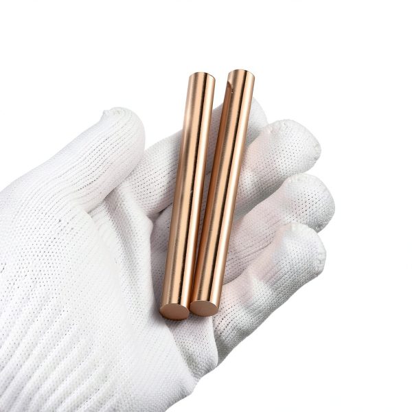 2Pcs 99.9% Pure Copper Round Rod 0.4"(10mm) Dia 3.9" Length Bare Copper Cu Metal Rod Solid Coppers Rods for Metal DIY Craft Hobbies Industry Decoration-2
