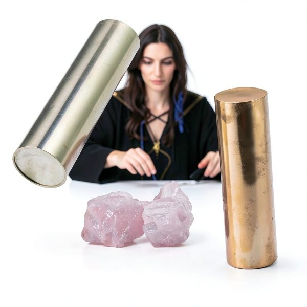 Pharaoh Solid Copper Zinc Rods 99.9% Cu & 99.99% Zn with Rose Quartz-1