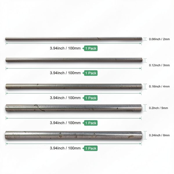5-Pack Copper Round Rod 2,3,4,5,6mm Dia. 100mm Length T2 Stock Solid Copper Rod Lathe Bar for Metal Crafts DIY/Gardening/Industry/Decoration Pure Tube-2