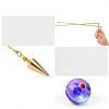 4 Pcs Ghost Hunting Dowsing Rods Copper Set Pen Shaped Gold Spirit Rods Water Divining Rods with Paranormal Dowsing Pendulum LED Light up Cat Ball for Ghost Hunting Party Detect Gold Water Treasure-2