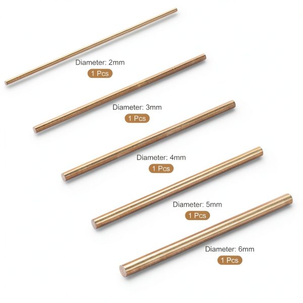 MECCANIXITY 2,3,4,5,6mm Diameter 100mm Length Solid Copper Round Rod Lathe Bar Stock for DIY Craft 5in 1set-2