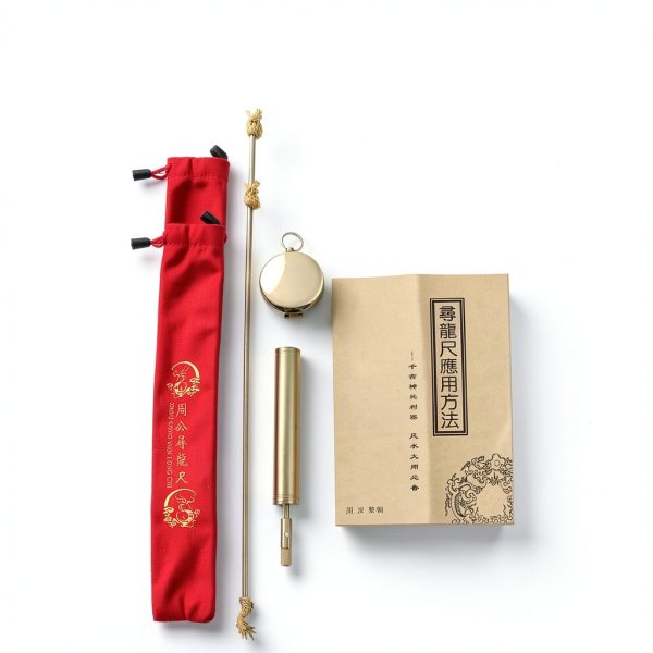Copper Feng Shui Dowsing Rod Set with Dragon Head Design and Compass Portable Water Detection Tool for Home and Outdoor Use-8