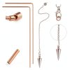99.9% Copper Dowsing Rods Kit, Anglecai Spiritual Exploration Divination Tools 2PCS Divining Rods+Dowsing Pendulum + Divination Mat + Gloves + Bag for Ghost Hunting, Divining Water, Gold, Treasure-2