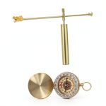 Copper Feng Shui Dowsing Rod Set with Dragon Head Design and Compass Portable Water Detection Tool for Home and Outdoor Use-0