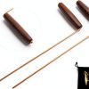 99.99% Copper Dowsing Rods - 2PCS Wooden Handle Dowsing Rods with Solid Brass Karnak Pendulum and Velvet Bag for Convenient Storage - for Searching Water, Gold, Minerals, Lost Things-1