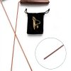 99.99% Copper Dowsing Rods - 2PCS Wooden Handle Dowsing Rods with Solid Brass Karnak Pendulum and Velvet Bag for Convenient Storage - for Searching Water, Gold, Minerals, Lost Things-2