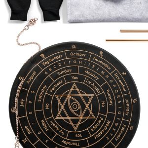 Windspeed 6 Divination Tools Kit Set Include 99.99% Dowsing Rods Copper Spiritual Dowsing Pendulum Board for Finding Water, Detect Gold, Locating Lost Items, Ghost Hunting-0
