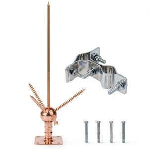 Lightning Rod CYANTEKOMS Copper Brass Kit for Roof Pole Top 1.7ft-0