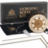 Copper Dowsing Rods Paranormic Hunting Kit 2 Rods Quartz Pendulum-0