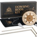Copper Dowsing Rods Paranormic Hunting Kit 2 Rods Quartz Pendulum-0