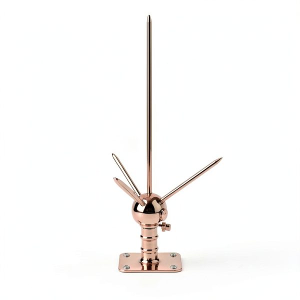 Lightning Rod CYANTEKOMS Copper Brass Kit for Roof Pole Top 1.7ft-3